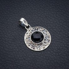 StarGems  Natural Black Onyx Handmade 925 Sterling Silver Pendant 1.25" F3986