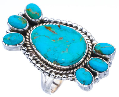 StarGems  Natural Turquoise Handmade 925 Sterling Silver Ring 8.75 F0450