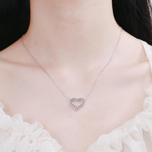 StarGems® Hollow-Out Heart Shape 1.2cttw Moissanite 925 Silver Platinum Plated Necklace 40+5cm NX057