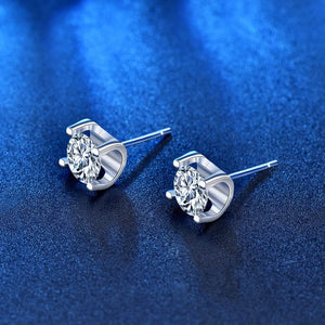 StarGems® 0.5ct Moissanite 925 Silver Platinum Plated Four-Prong Classical Stud B4647