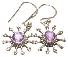 StarGems  Natural Amethyst Handmade Unique 925 Sterling Silver Earrings 1" T4113