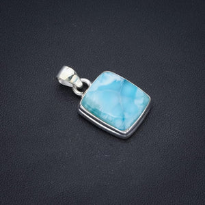 StarGems® Natural Larimar Handmade 925 Sterling Silver Pendant 1" F3482