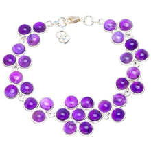 StarGems  Natural Amethyst Handmade Unique 925 Sterling Silver Bracelet 7.75-8.5" A2963