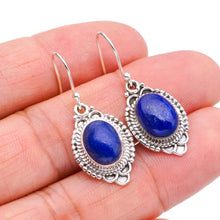 StarGems  Natural Lapis Lazuli Handmade 925 Sterling Silver Earrings 1.5" F5648