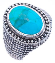 StarGems® Natural Turquoise Handmade 925 Sterling Silver Ring 7.75 F0418