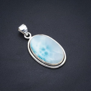 StarGems  Natural Larimar Handmade 925 Sterling Silver Pendant 1.5" F3326