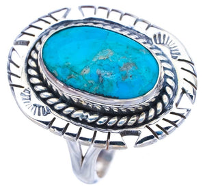 StarGems  Natural Turquoise Pigeon Handmade 925 Sterling Silver Ring 6.75 F2351