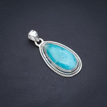 StarGems® Natural Larimar Handmade 925 Sterling Silver Pendant 1.5" F3379