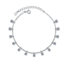 StarGems  Minimalism 1.3cttw Moissanite 925 Sterling Silver Platinum Plated Adjustable Bracelet For Women 16+5cm  BX037