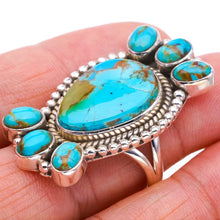 StarGems  Natural Turquoise Handmade 925 Sterling Silver Ring 8.75 F0410