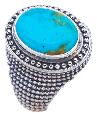 StarGems  Natural Turquoise Handmade 925 Sterling Silver Ring 8.25 F2310