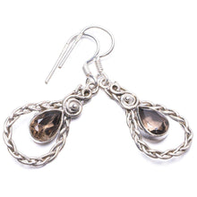 StarGems  Natural Smoky Quartz Handmade Unique 925 Sterling Silver Earrings 1.5" Y2959