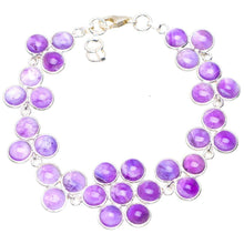 StarGems® Natural Amethyst Handmade Unique 925 Sterling Silver Bracelet 7.75-8.5" A2958