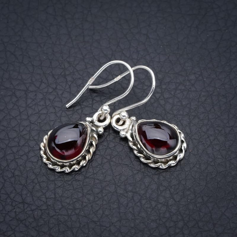 StarGems  Natural Amethyst Handmade 925 Sterling Silver Earrings 1.25