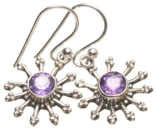 StarGems  Natural Amethyst Handmade Mexican 925 Sterling Silver Earrings 1" T4416