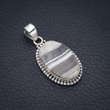 StarGems  Natural Zebra Calcite Handmade 925 Sterling Silver Pendant 1.5" F4559