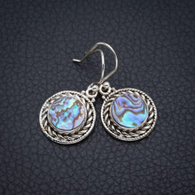 StarGems  Natural Abalone Shell Handmade 925 Sterling Silver Earrings 1.25" F6431