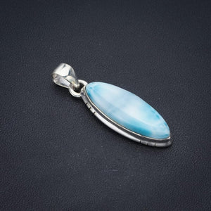 StarGems® Natural Larimar Handmade 925 Sterling Silver Pendant 1.5" F3553