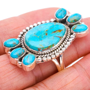 StarGems  Natural Turquoise Handmade 925 Sterling Silver Ring 8.75 F0450