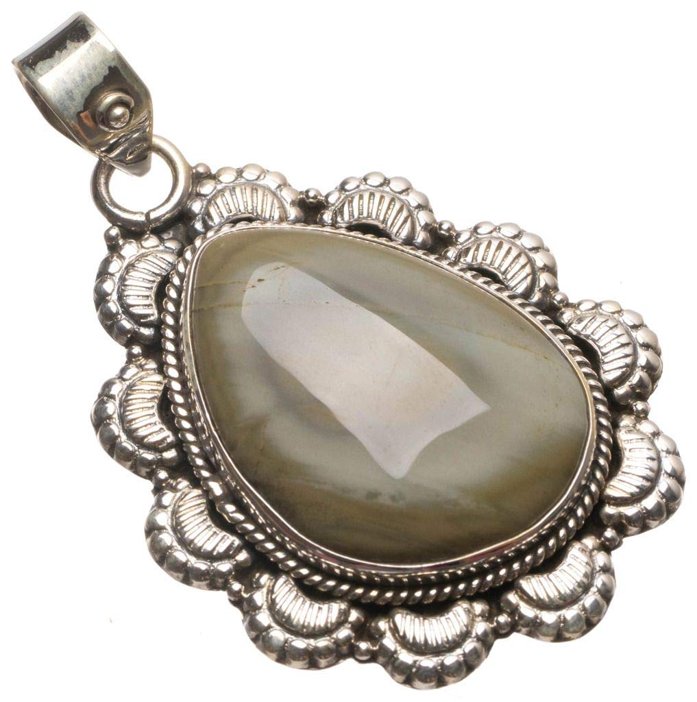 StarGems® Natural Imperial Jasper Handmade Boho 925 Sterling Silver Pendant 1 3/4