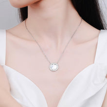 StarGems® Mother Pearl 0.176cttw Moissanite 925 Silver Platinum Plated Necklace 40+5cm NX000