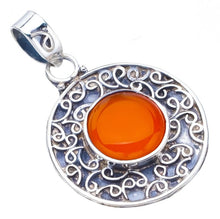 StarGems  Natural Carnelian Handmade 925 Sterling Silver Pendant 1.25" F5180