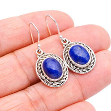 StarGems  Natural Lapis Lazuli Handmade 925 Sterling Silver Earrings 1.25" F5654