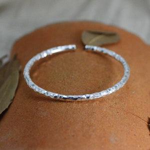 StarGems  Opening Hammered Handmade 999 Sterling Silver Bangle Cuff Bracelet For Women Cb0028
