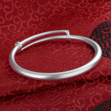 StarGems  Adjustable Dull Polished Handmade 999 Sterling Silver Bangle Bracelet For Women Cb0155