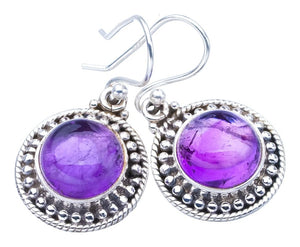 StarGems  Natural Amethyst Handmade 925 Sterling Silver Earrings 1.25" F5618