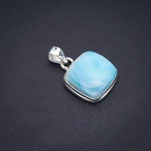 StarGems® Natural Larimar Handmade 925 Sterling Silver Pendant 1" F3497