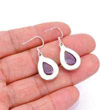 StarGems  Natural Amethyst Handmade Mexican 925 Sterling Silver Earrings 1 1/4" S1631