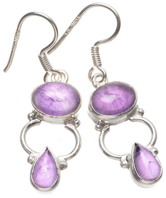 StarGems  Natural Amethyst Handmade Boho 925 Sterling Silver Earrings 1 1/2