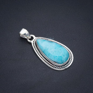 StarGems  Natural Larimar Handmade 925 Sterling Silver Pendant 1.5" F3363