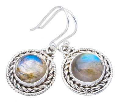 StarGems  Natural Labradorite Handmade 925 Sterling Silver Earrings 1.25