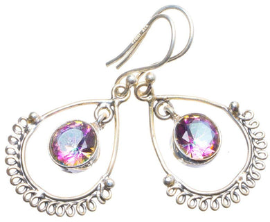 StarGems  Natural Rainbow Topaz Handmade Unique 925 Sterling Silver Earrings 1.75