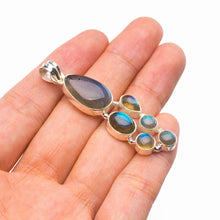 StarGems® Natural Blue Fire Labradorite Handmade 925 Sterling Silver Pendant 2.25" D5643