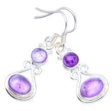 StarGems  Natural Amethyst Handmade Boho 925 Sterling Silver Earrings 1 1/4" S1519