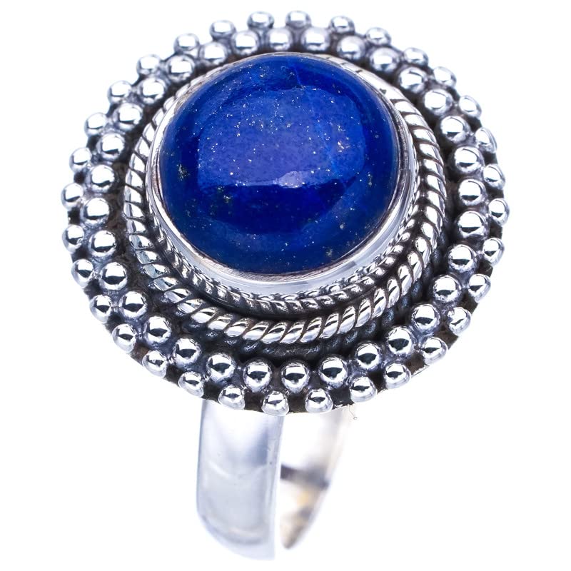 StarGems® Natural Lapis Lazuli Handmade 925 Sterling Silver Ring 8.25 F0062