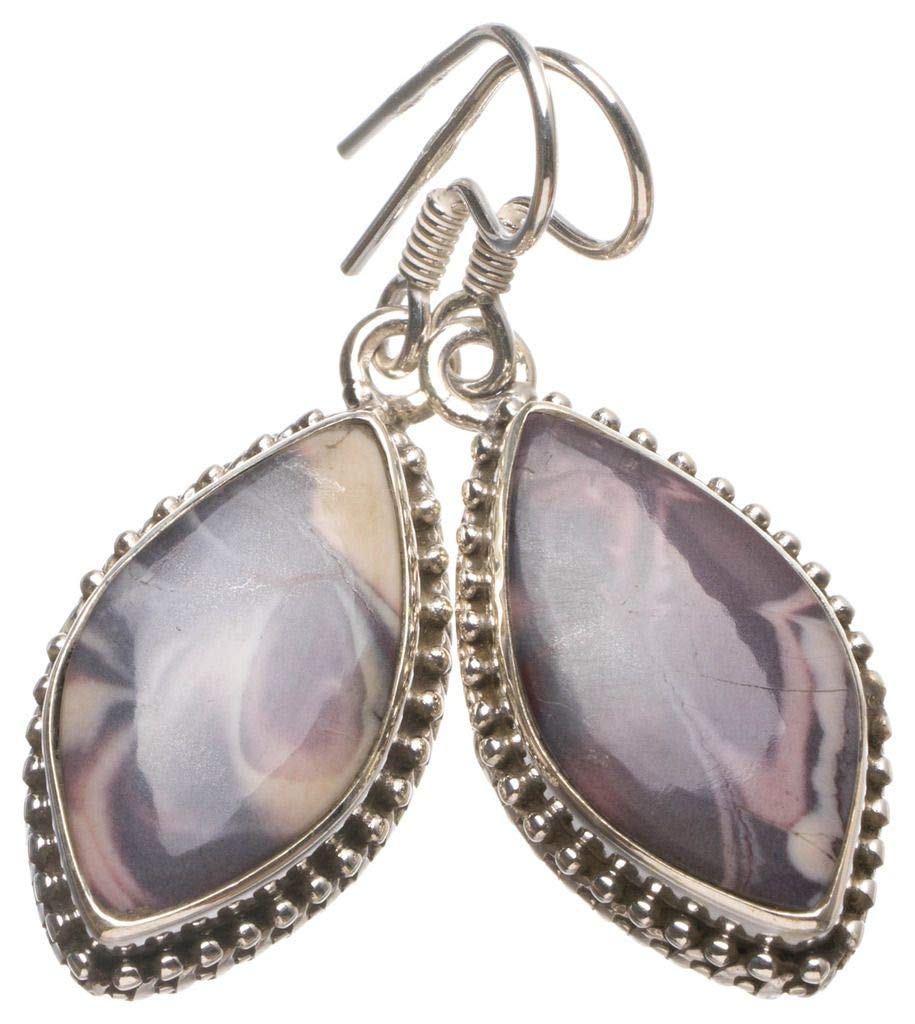 StarGems  Natural Royal Imperial Jasper Handmade Boho 925 Sterling Silver Earrings 1 1/2