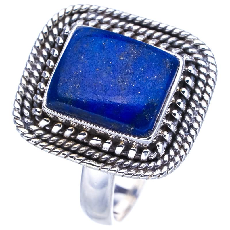 StarGems  Natural Lapis Lazuli Handmade 925 Sterling Silver Ring 9.25 F0023