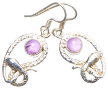 StarGems  Natural Amethyst Handmade Unique Snake Shape 925 Sterling Silver Earrings 1.5" X4712