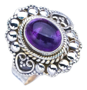 StarGems® Natural Amethyst Handmade 925 Sterling Silver Ring 7.5 F2861