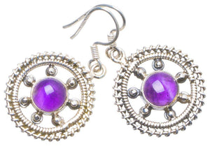 StarGems  Natural Amethyst Handmade Unique 925 Sterling Silver Earrings 1.5" X4807