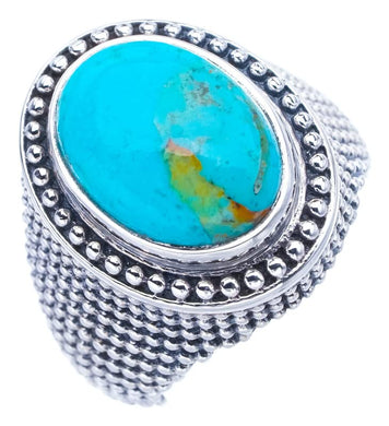 StarGems® Natural Turquoise Handmade 925 Sterling Silver Ring 6 F0462