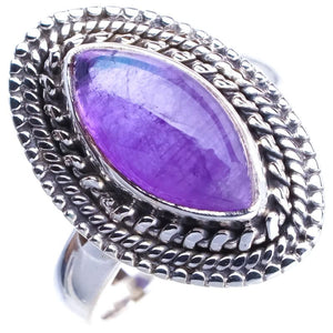 StarGems  Natural Amethyst Handmade 925 Sterling Silver Ring 6.25 E9297