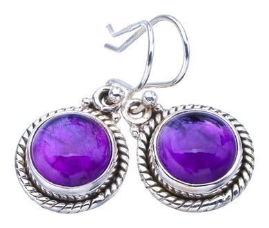 StarGems  Natural Amethyst Handmade 925 Sterling Silver Earrings 1.25