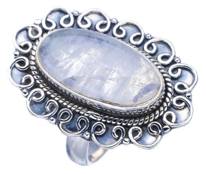 StarGems  Natural Moonstone Handmade 925 Sterling Silver Ring 6.75 F2562