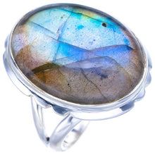 StarGems  Natural Labradorite Handmade 925 Sterling Silver Ring 5.75 F0131