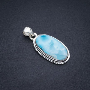 StarGems  Natural Larimar Handmade 925 Sterling Silver Pendant 1.5" F3331